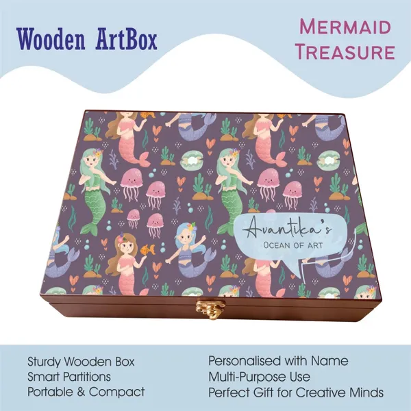Personalised_Wooden_Artbox_Mermaid_Treasure
