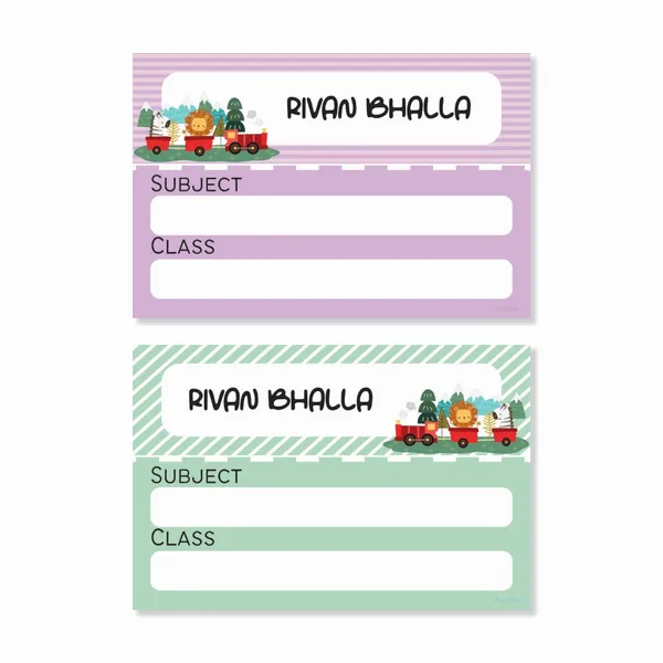 Personalised_Book_Labels_Animal_Express_Set_Of_36