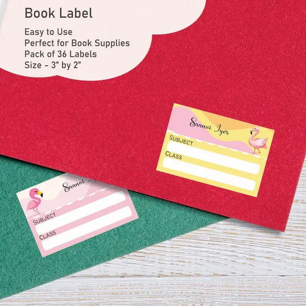 Personalised_Book_Labels_Flamingo_Dreams_Set_Of_36