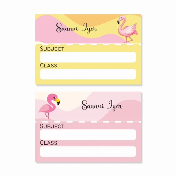 Personalised_Book_Labels_Flamingo_Dreams_Set_Of_36