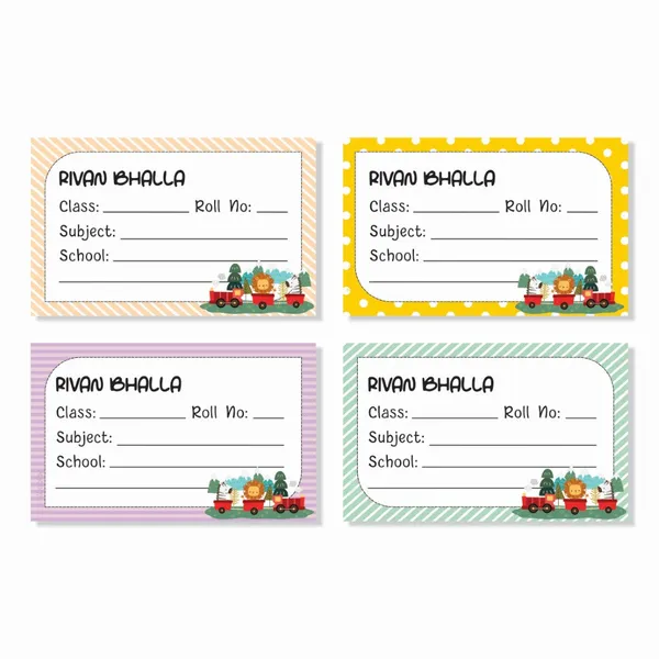 Personalized_School_Book_Labels_Animal_Express_Set_Of_36