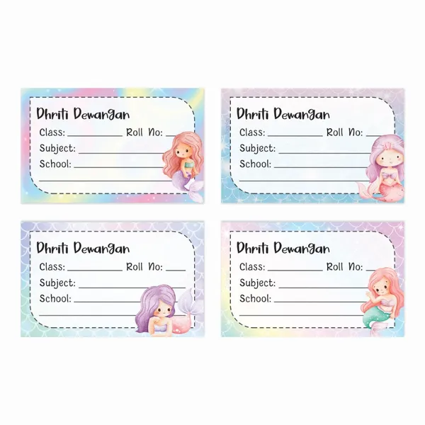 Personalized_School_Book_Labels_Magical_Mermaid_Set_Of_36