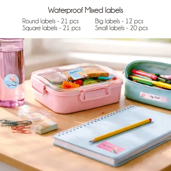 Mixed_Waterproof_Labels_For_Kids_Little_Mermaid