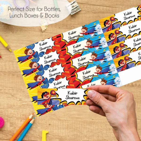 Zooplay_India_Waterproof_Name_Stickers,_Pack_of_90_Personalized_Stickers_for_School,_Bottles,_Lunchboxes_&_Stationery_�_Durable,_Peel_&_Stick,_Dishwasher_Safe_Tags_(Hero_Power)