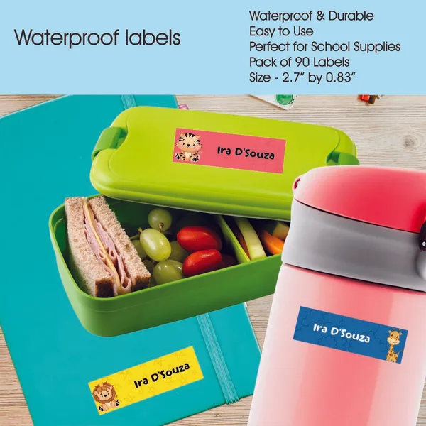Zooplay_India_Waterproof_Name_Stickers,_Pack_of_90_Personalized_Stickers_for_School,_Bottles,_Lunchboxes_&_Stationery_�_Durable,_Peel_&_Stick,_Dishwasher_Safe_Tags_(Mini_Zoo)