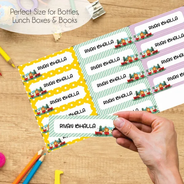 Zooplay_India_Waterproof_Name_Stickers,_Pack_of_90_Personalized_Stickers_for_School,_Bottles,_Lunchboxes_&_Stationery_�_Durable,_Peel_&_Stick,_Dishwasher_Safe_Tags_(Animal_Express)