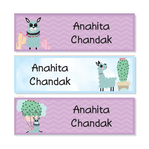 Zooplay_India_Waterproof_Name_Stickers,_Pack_of_90_Personalized_Stickers_for_School,_Bottles,_Lunchboxes_&_Stationery_�_Durable,_Peel_&_Stick,_Dishwasher_Safe_Tags_(Happy_Llamas)