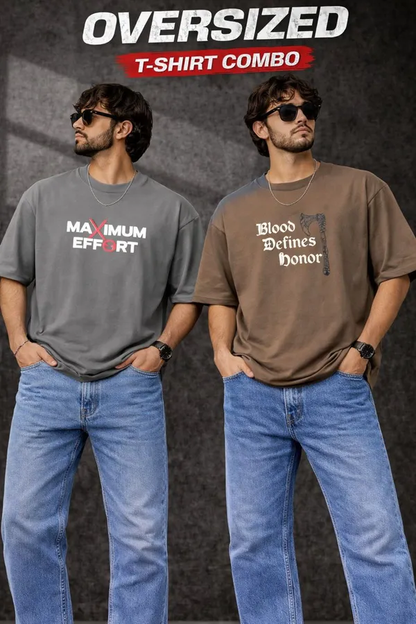 Deadpool_Maximum_Effort_Oversized_Grey_And_Soul_Reaper_Graphic_Print_Oversized_T-Shirt_-_Light_Brown
