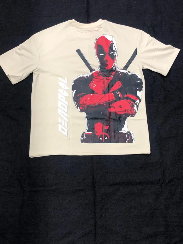 Blood_Defines_Honor_Soul_Reaper_Gothic_Print_Oversized_Blue_And_Maximum_Effort_Deadpool_Graphic_Print_Oversized_T-Shirt_Pack_Of_2