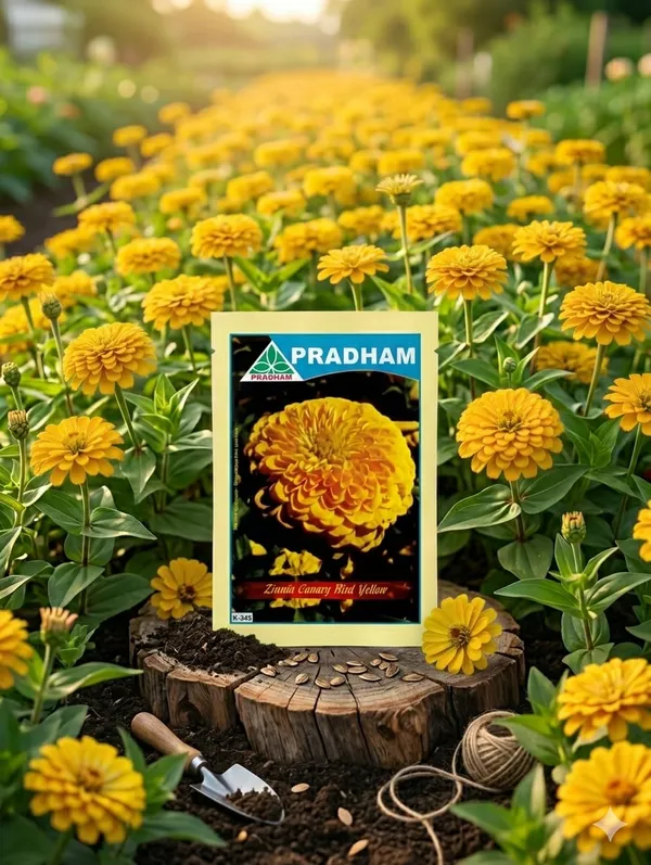 Zinnia_Elegence_Dhaliya_Canary_bird_yellow