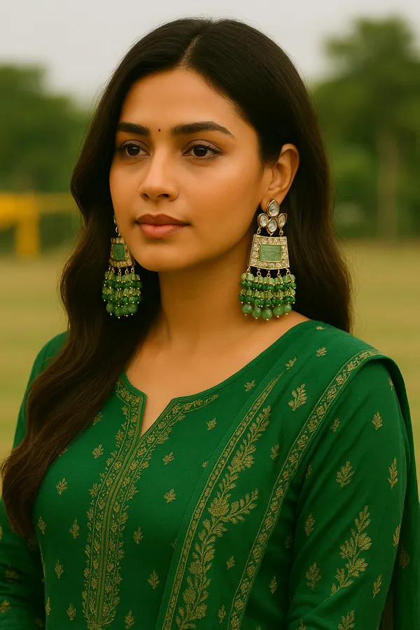 Antique_Gold_Plated_With_Green_Crystals_Beads_Dangler_Earrings