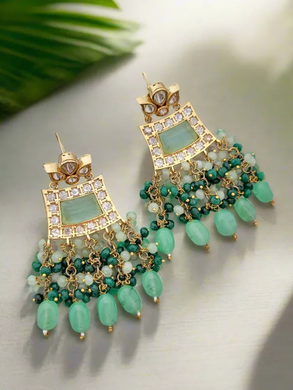 Antique_Gold_Plated_With_Green_Crystals_Beads_Dangler_Earrings