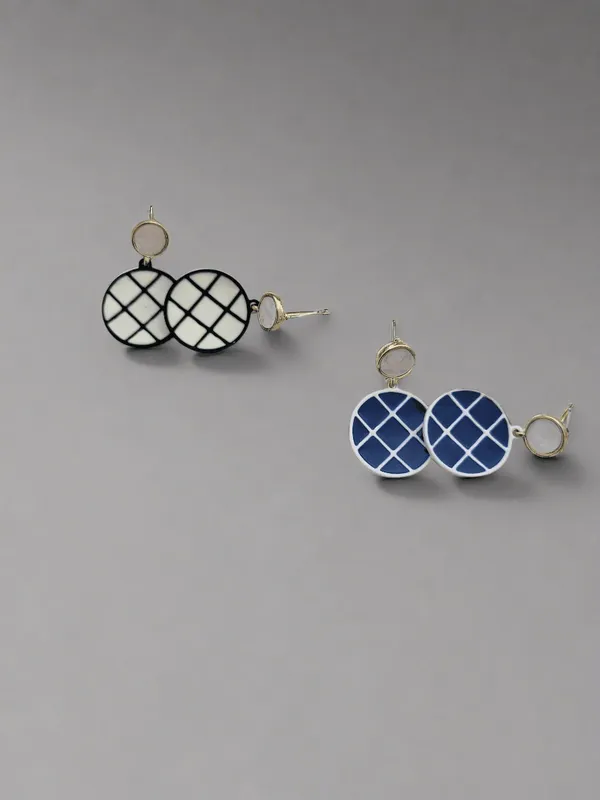 Checkered_Earrings_Blue