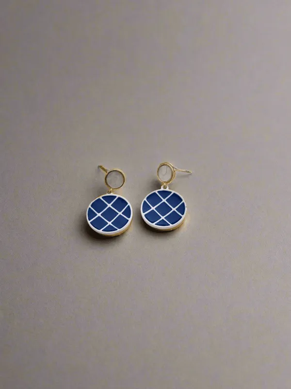 Checkered_Earrings_Blue
