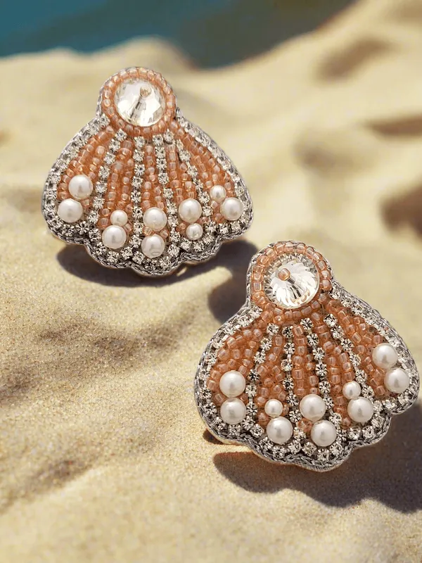 Seashell_Beaded_Stud_Earrings_With_Pearls_And_Crystal_Accents