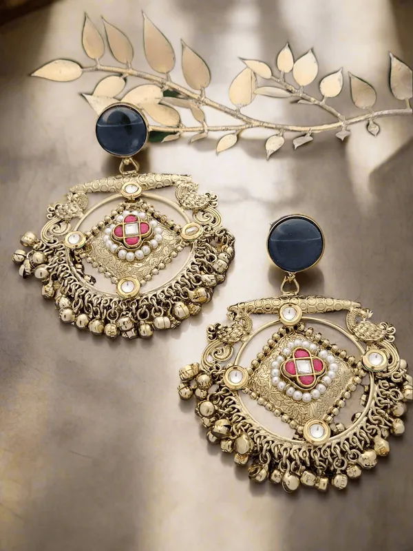 Gold_Toned_Circular_Dangle_Earrings