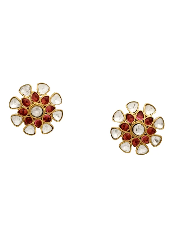 Polki_And_Ruby_Accent_Floral_Stud_Earrings