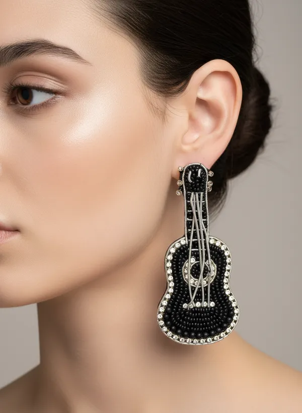 Guitar_Beaded_Earrings_With_Crystal_Accents