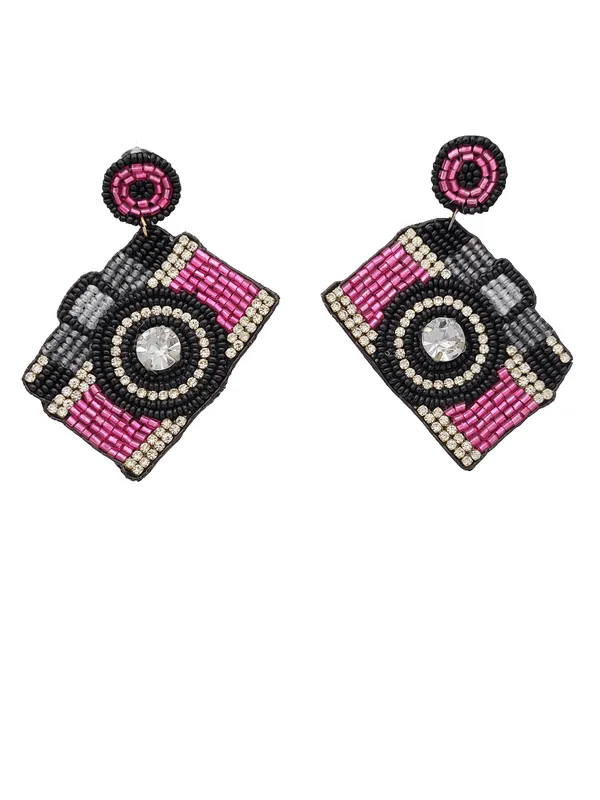 Camera_Beaded_Dangle_Earrings
