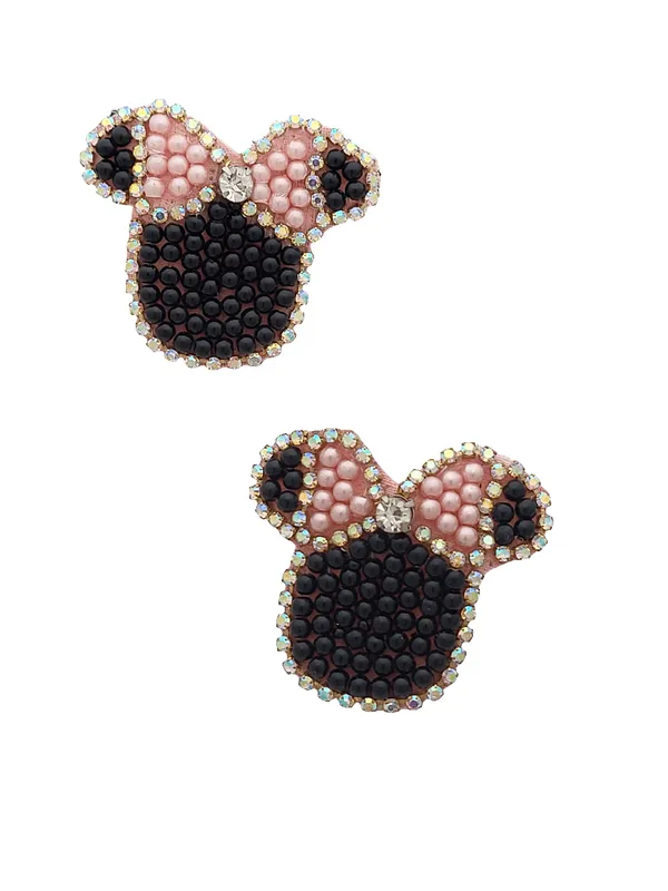Minnie_Mouse_Inspired_Beaded_Earrings_With_Crystal_Bow