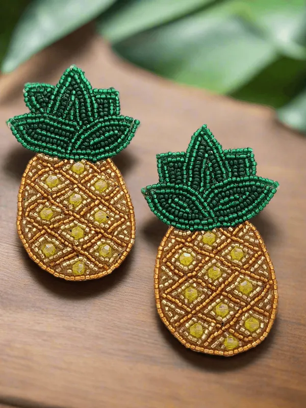 Pineapple_Beaded_Earrings