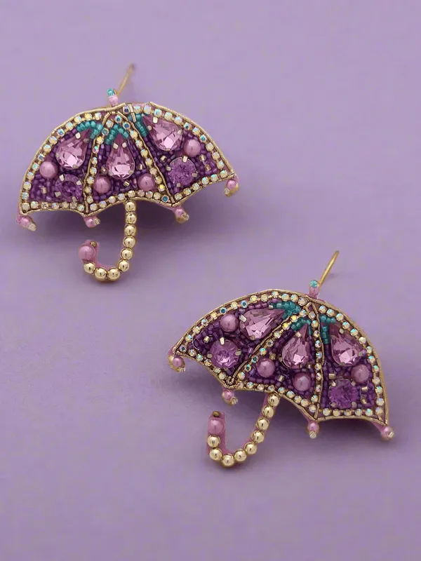 Umbrella_Beaded_And_Embellished_Earrings
