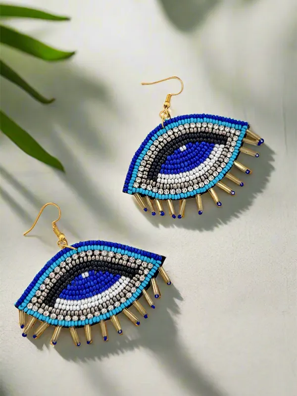 Evil_Eye_Beaded_Dangle_Earrings_With_Gold_Spikes.