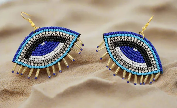 Evil_Eye_Beaded_Dangle_Earrings_With_Gold_Spikes.