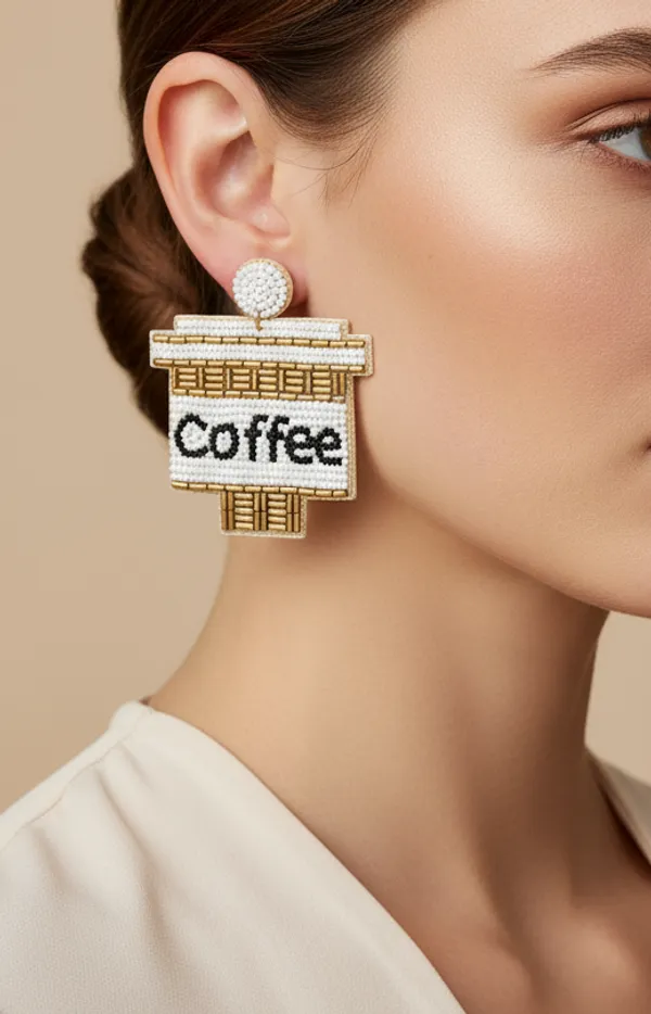 Coffee_Beaded_Dangle_Earrings