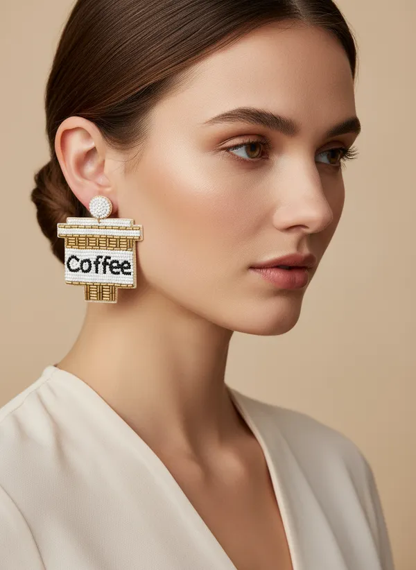 Coffee_Beaded_Dangle_Earrings