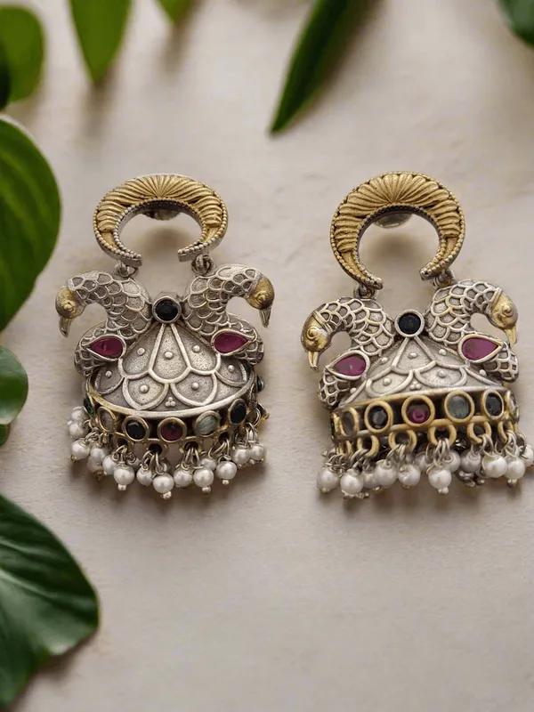 Peacock_Motif_Jhumkha_Earrings