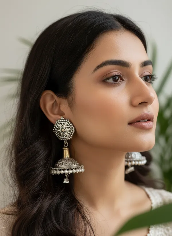Oxidized_Earrings_With_Disc_Jhumkha
