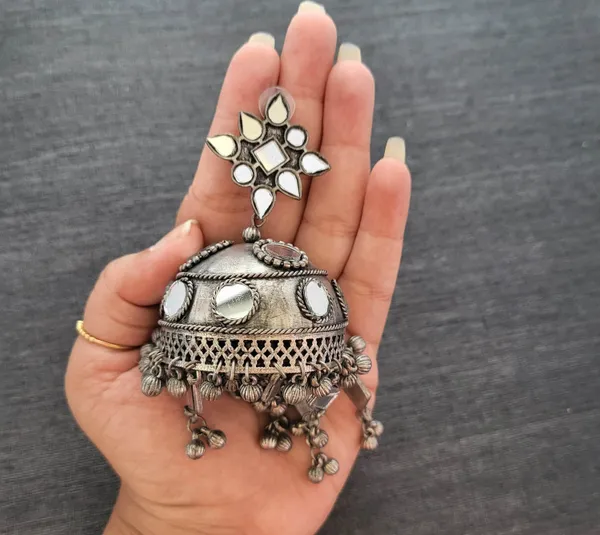 Oxidized_Extra_Large_Jhumkha_With_Mirror_Detail_Earrings