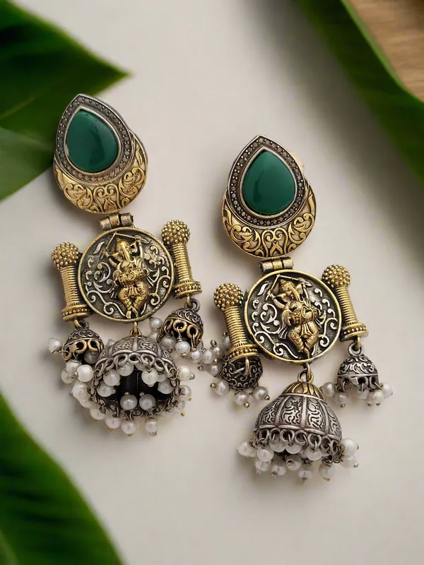 Oxidised_Ganpatiji_Motif_Earrings