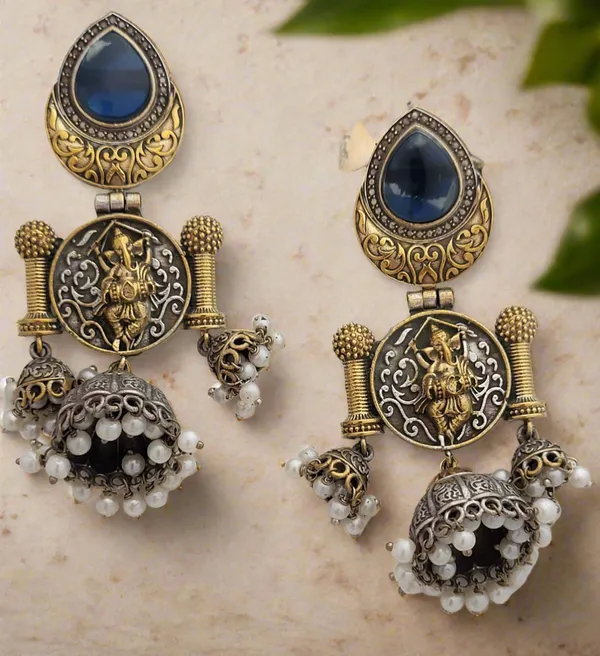 Oxidised_Ganpatiji_Motif_Earrings