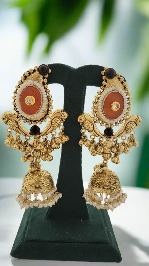 Gold_Toned_Parrot_Jhumka_Earrings