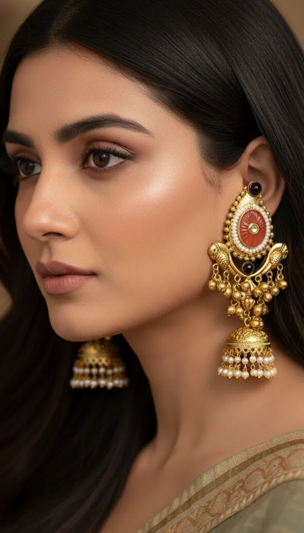 Gold_Toned_Parrot_Jhumka_Earrings