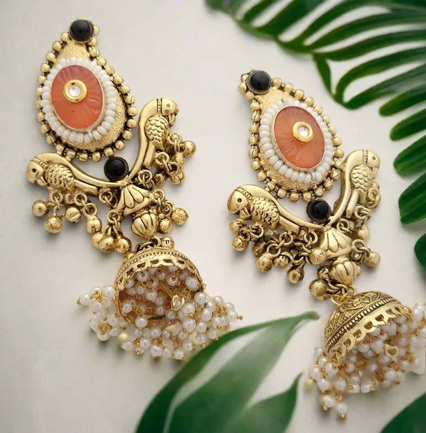 Gold_Toned_Parrot_Jhumka_Earrings