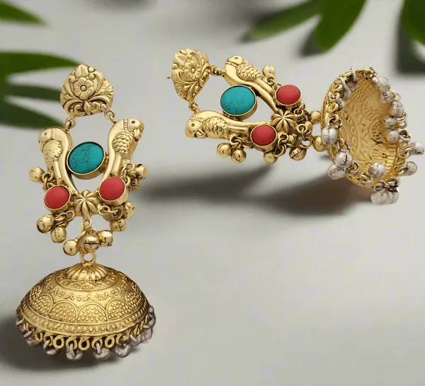 Gold_Toned_Parrot_Jhumka_Earrings