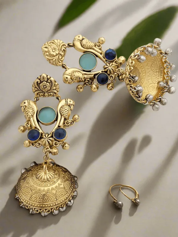 Gold_Toned_Parrot_Jhumka_Earrings