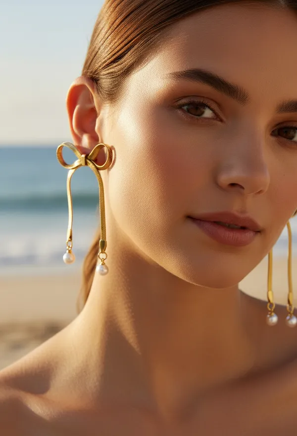 Whimsical_Elegant_Bow_Pearl_Drop_Earrings