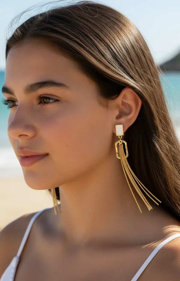Modern_Rectangular_White_Stone_Chain_Tassel_Earrings