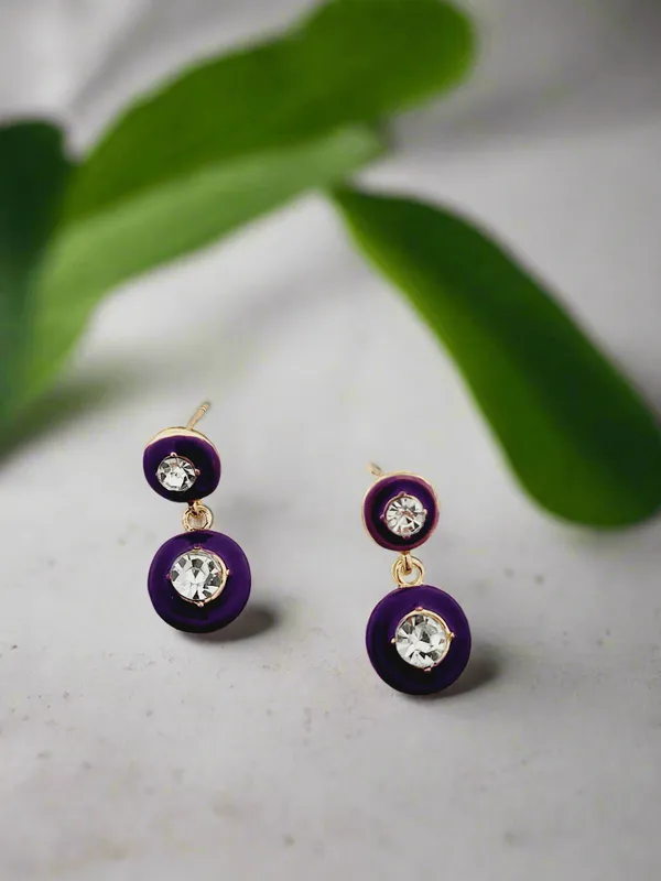 Enamel_Crystal_Drop_Earrings_Purple_For_Women
