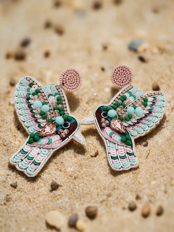 Hummingbird_Beaded_Drop_Earrings