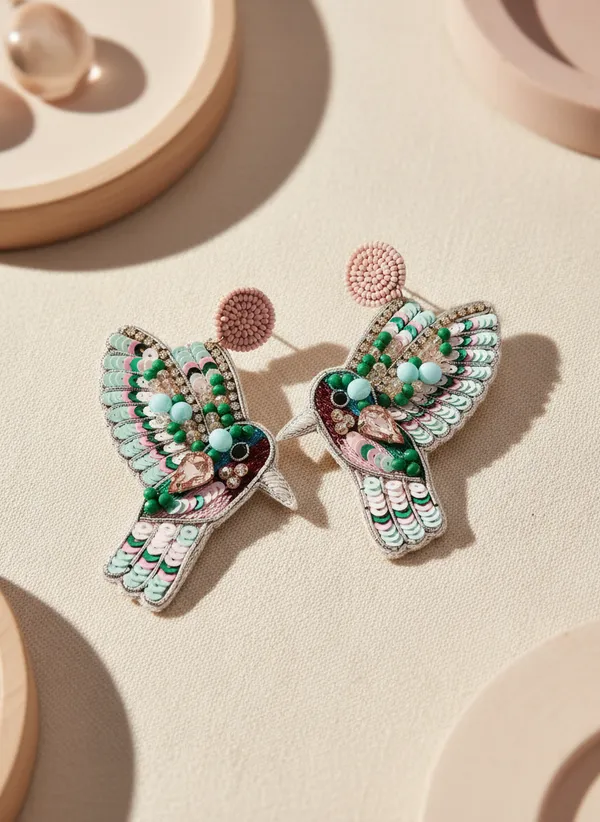 Hummingbird_Beaded_Drop_Earrings