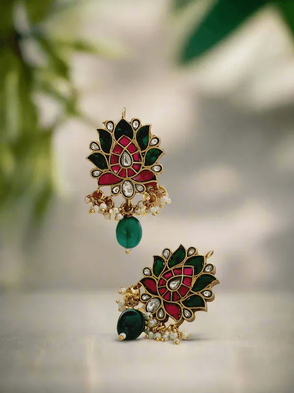 Lotus_Kundan_Earrings