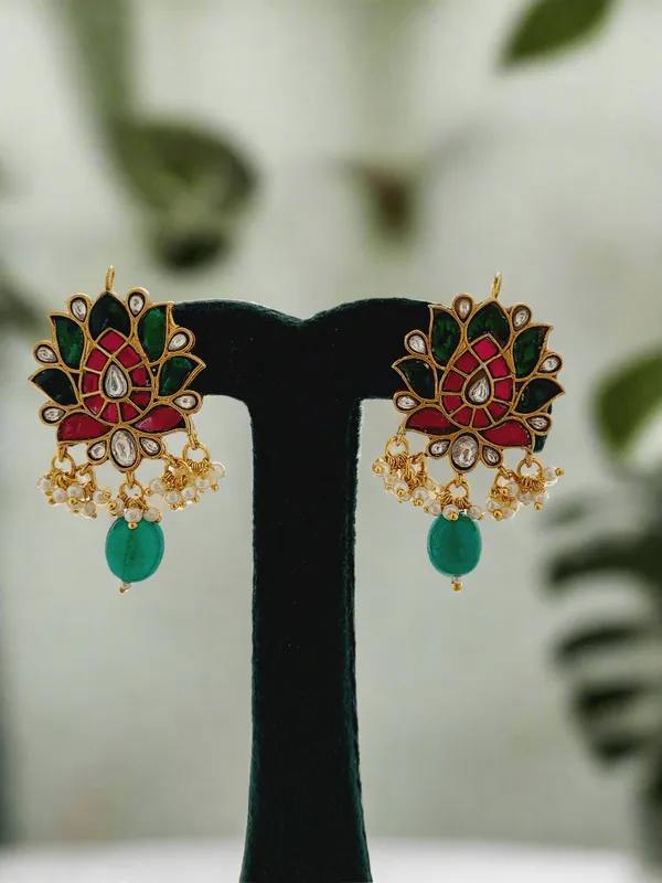 Lotus_Kundan_Earrings