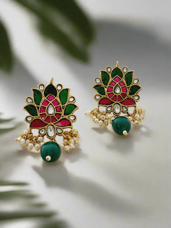 Lotus_Kundan_Earrings