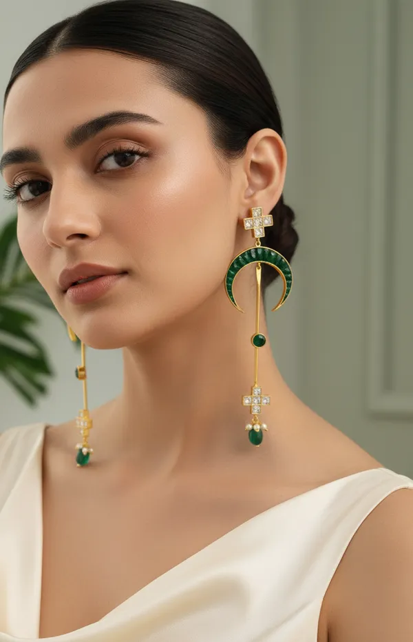 Emerald_Crescent_Crystal_Drop_Earrings