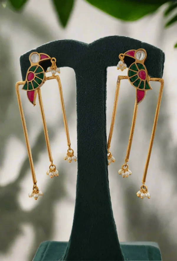 Pachi_Kundan_Gold_Plated_Bird_Motifs_Earrings